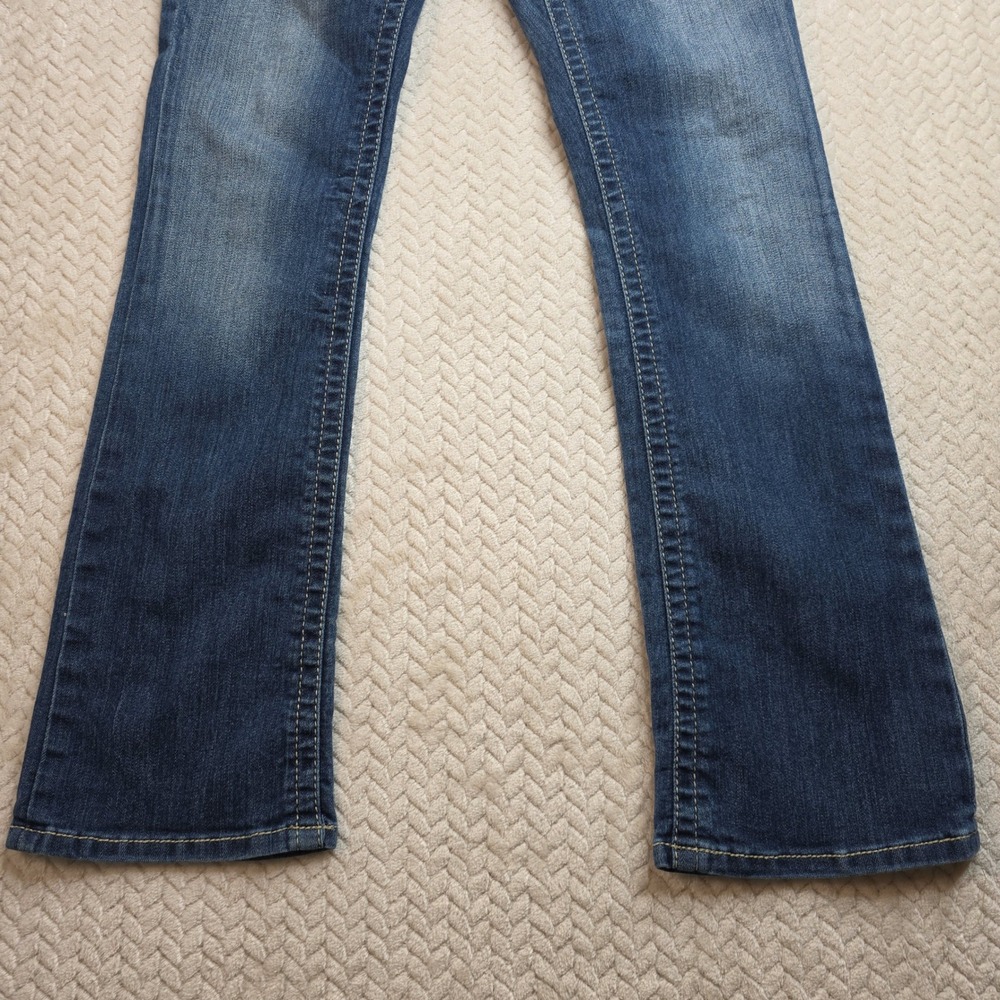 Daytrip Virgo Bootcut Jeans Womens 26R Blue Medium Wash Studded Flap Pocket - Picture 2 of 9